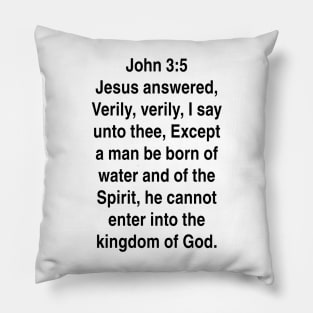 John 3:5  King James Version (KJV) Bible Verse Typography Pillow