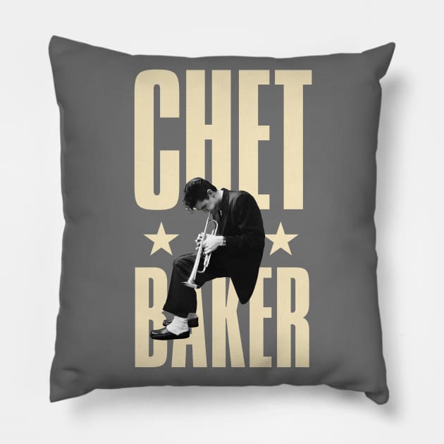 Chet Baker Pillow by PLAYDIGITAL2020