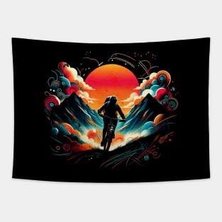 Vintage Mountain Bike Design Tapestry