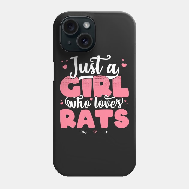 Just A Girl Who Loves Rats - Cute Rat lover gift print Phone Case by theodoros20