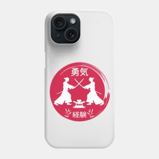 Japanese samurai fighting in a red circle, Japanese art Phone Case