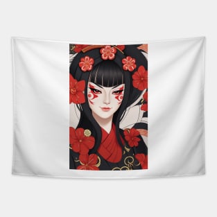 Beautiful Geisha Girl Tapestry