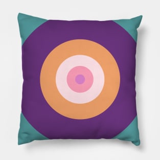 Circle Pattern of Blue, Purple, Orange and Pink Pillow