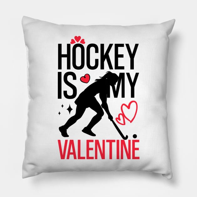 Hockey is Valentine's Day Ice Love Design Pillow by click2print