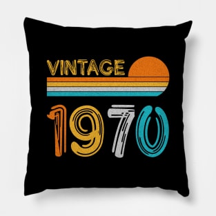 Vintage 1970 Happy 53rd Birthday Retro Pillow