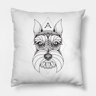 Geometrical Schnauzer Pillow