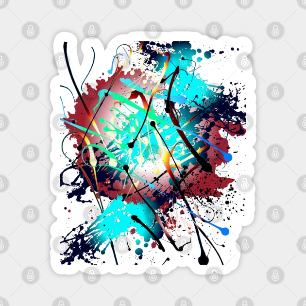 Chaos Theory Color Splash Magnet by Nisuris Art