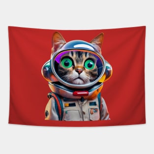 Astronaut Cat - Amazed At What He Can See Tapestry