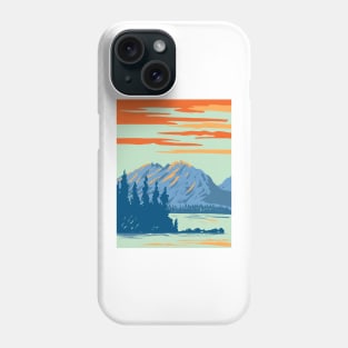 Leigh Lake in Grand Teton National Park Wyoming USA WPA Art Poster Phone Case