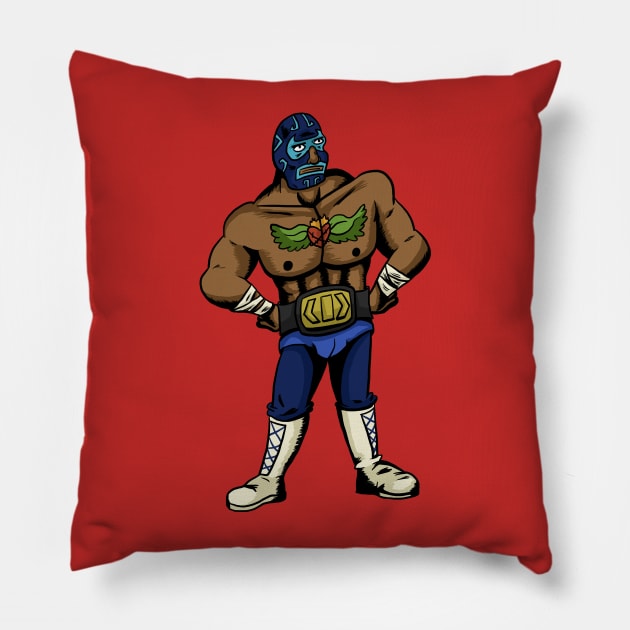 Luchador Pillow by Black Snow Comics