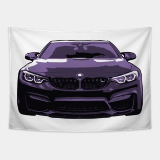 Purple BMW M4 Illustration Tapestry