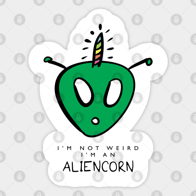 Unicorn Alien Cartoon Cute Design Alien Sticker Teepublic