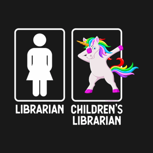 Funny Librarian Vs Children's Librarian Dabbing Unicorn Gag T-Shirt