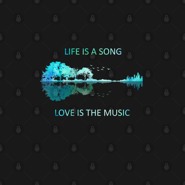 Life Is A Song Live Is The Music Hippie Guitar Graphic by Raul Caldwell