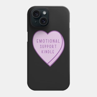 Emotional Support Kindle Candy Heart Tropes Book Purple Phone Case