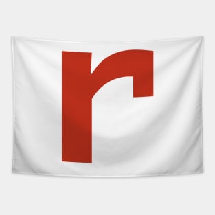 Letter r in Red Text Minimal Typography Tapestry