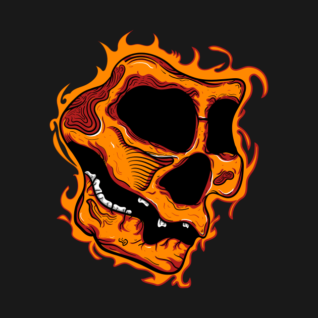 Fire skull head by Dzulhan