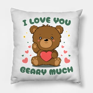 I Love You Beary Much - Cute Bear for couple on valentine day Pillow