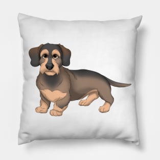 Black & Tan Wirehaired Dachshund Dog Pillow