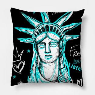 New York City, American liberty, freedom. Cool t-shirt quote trendy street art Pillow