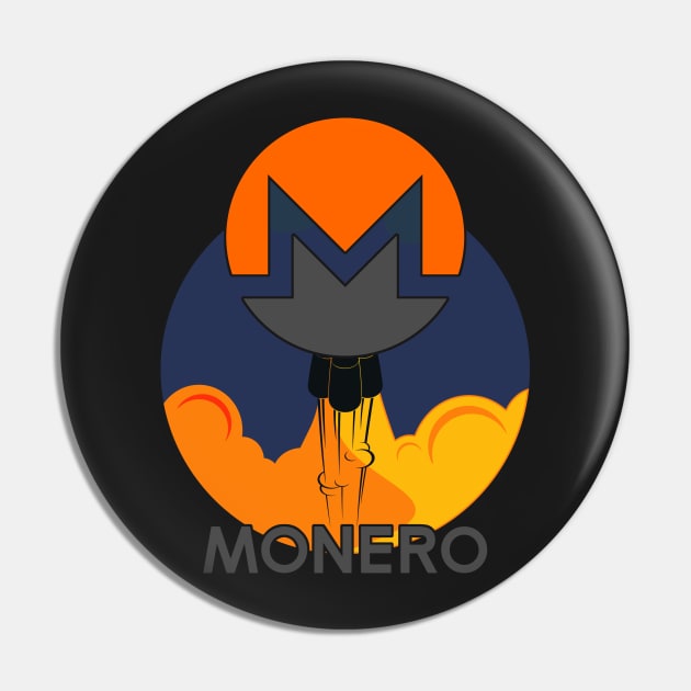 Rocket to The Moon : Monero Edition Pin by CryptoTextile