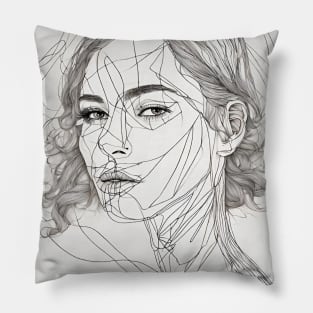 Feminine Abstract Woman Pillow