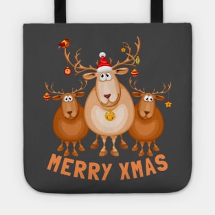 Funny Reindeer Xmas Apparel Tote