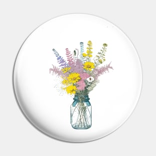 Bouquet in a Mason Jar Pin