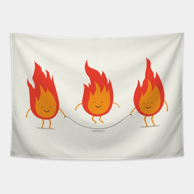 Playing with fire Tapestry by milkyprint