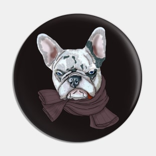 Angry Grey Frenchie Pin