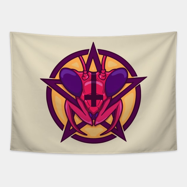 Satanic Mantis Tapestry by BoombasticArt