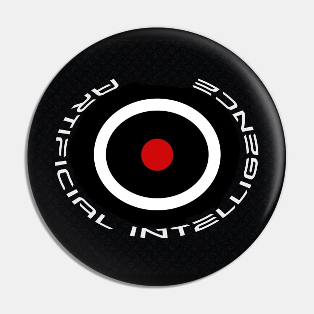 Artifcial Intelligence AI Cool Red Pill Logo Pin by PlanetMonkey