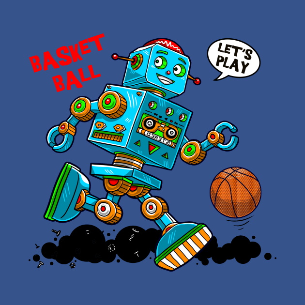 cute robot basketball player by hayr pictures