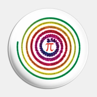 'Pi Spiral Mathematics' Funny Math Gift Pin