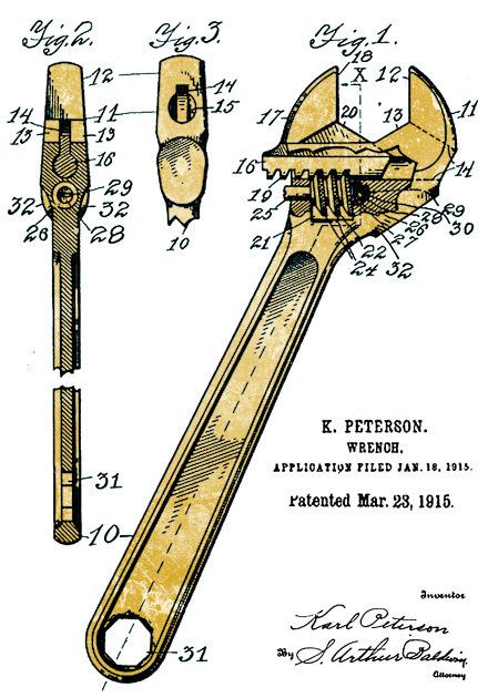 Adjustable Spanner - US Patent Application Kids T-Shirt by The Blue Box