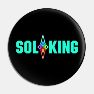 SOL KING LOGO - LIGHT BLUE TEXT Pin