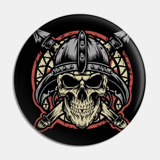 Vintage Vikings Skull Art Pin