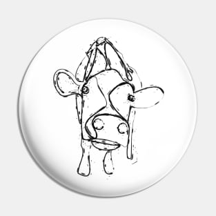 Cow illustration in black and white Pin