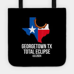 Georgetown Texas Total Eclipse 2024 State Outline Texan Flag Tote