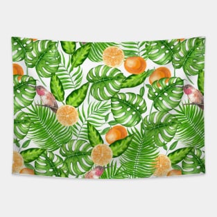 Tropical pattern, hummingbirds II Tapestry