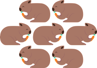 Wombat Loves Carrot I Magnet