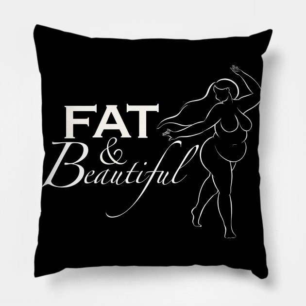 Fat and beautiful Pillow by Bopo Watercolour