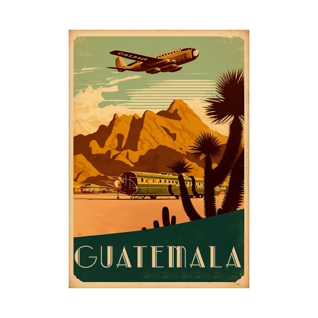 Guatemala Vintage Travel Art Poster by OldTravelArt