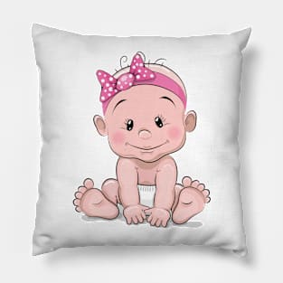 Lovely baby with a pink band Pillow