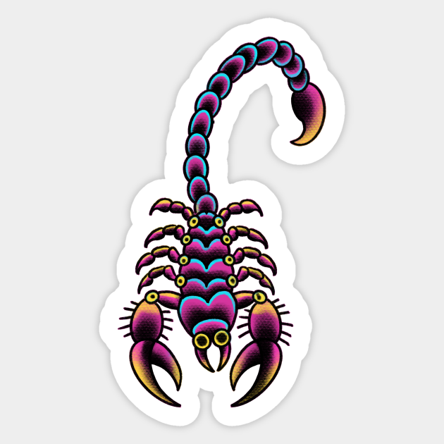 Neo Trad Scorion Tattoo Scorpion Autocollant Teepublic Fr