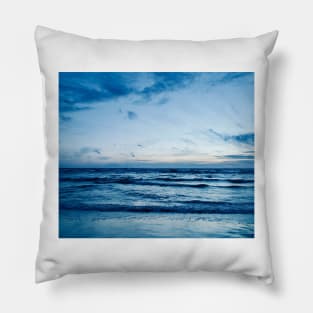 Blue Ocean Waves Pillow