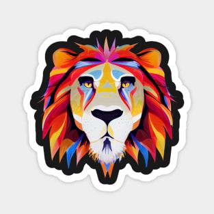 Lion Art in flaming Bright Colours Magnet