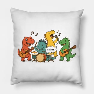 A Dinosaur Music Band Playing Music Pillow