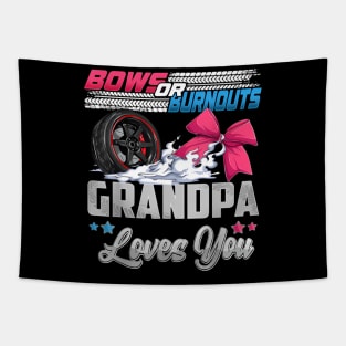 burnouts or bows gender reveal Party Announcement Grandpa Tapestry