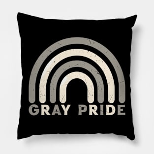 Gray Pride Retro Rainbow Deign Pillow